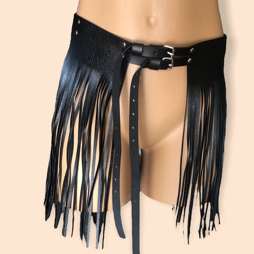Fringe Vegan Leather Belt Skirt               🎉HOST PICK TONITE! 🍾